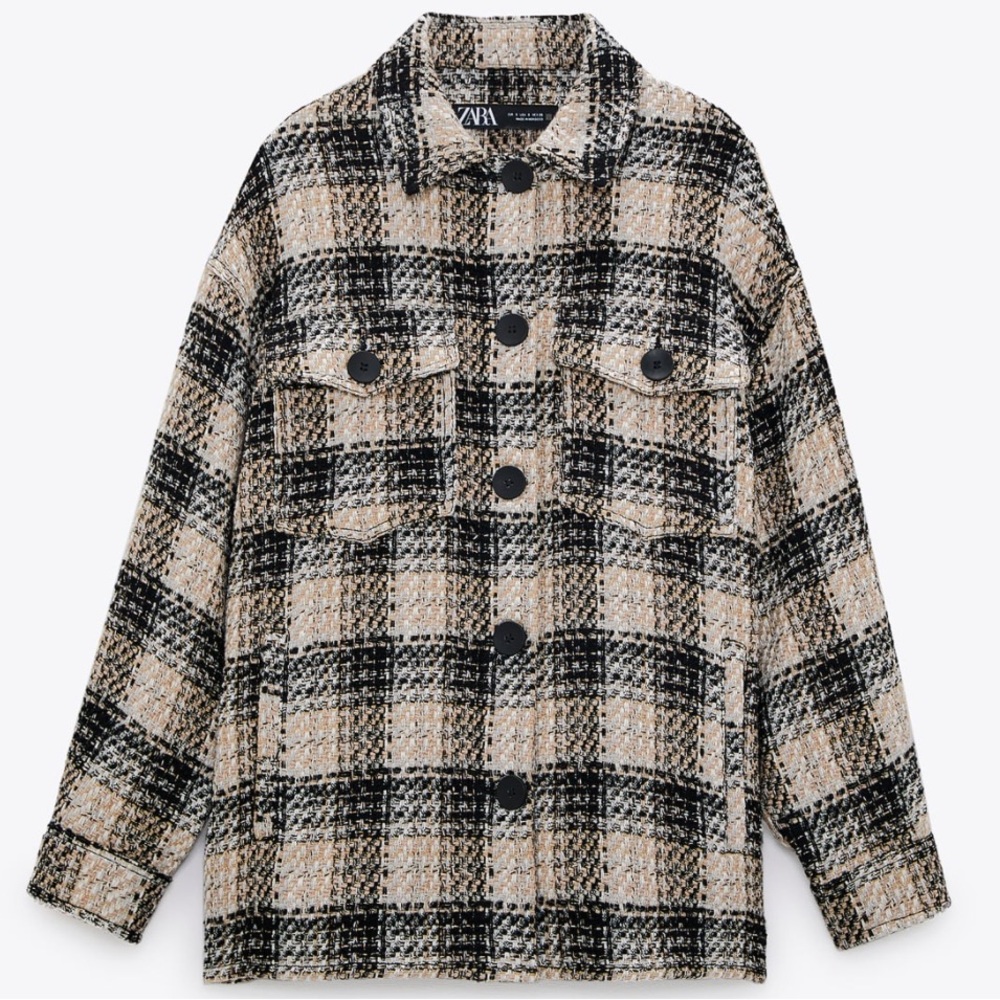 Zara Plaid Checked Shirt Jacket / Shacket